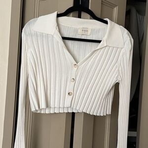 Dissh cropped ribbed knit cardigan
